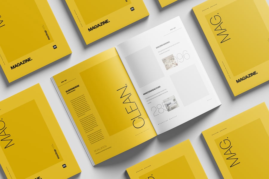 6个智能对象A4杂志模型PSD样机素材包-6 6个智能对象A4杂志模型PSD样机素材包