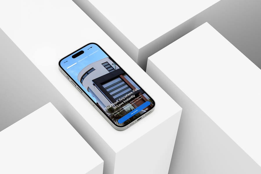 漂亮的蓝色房地产主题APP UI KIT素材包