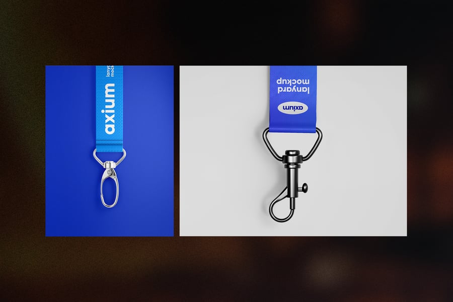 漂亮的挂绳工牌卡持有者模型PSD样机素材包