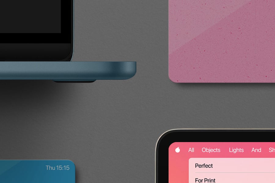五个笔记本电脑模型PSD样机素材包