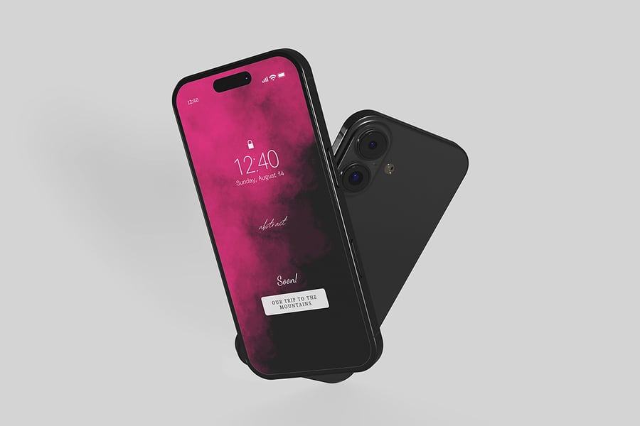 4个漂亮华丽的iPhone 16模型PSD样机素材包