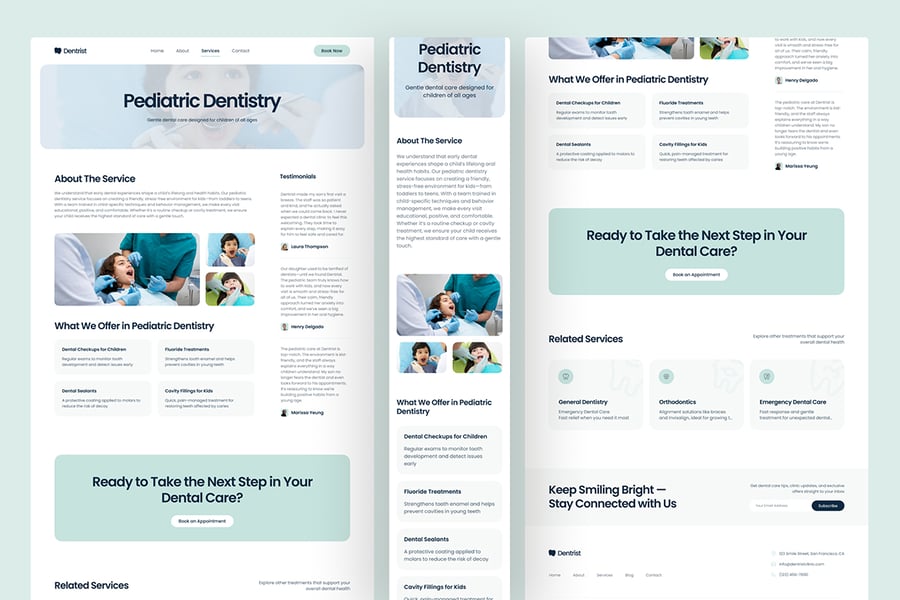 漂亮优雅的牙医牙科诊所网站UI界面素材包-7 漂亮优雅的牙医牙科诊所网站UI界面素材包