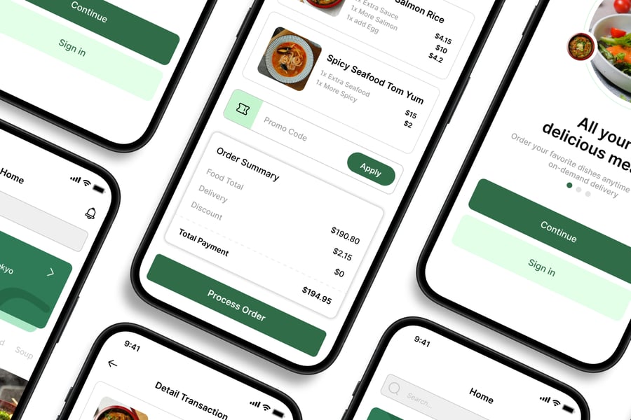 漂亮的绿色食品配送移动应用APP UI界面素材包-3 漂亮的绿色食品配送移动应用APP UI界面素材包