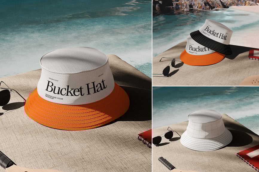 漂亮逼真的渔夫帽PSD模型素材包