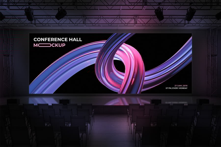 一个漂亮的会议厅屏幕PSD模型素材包