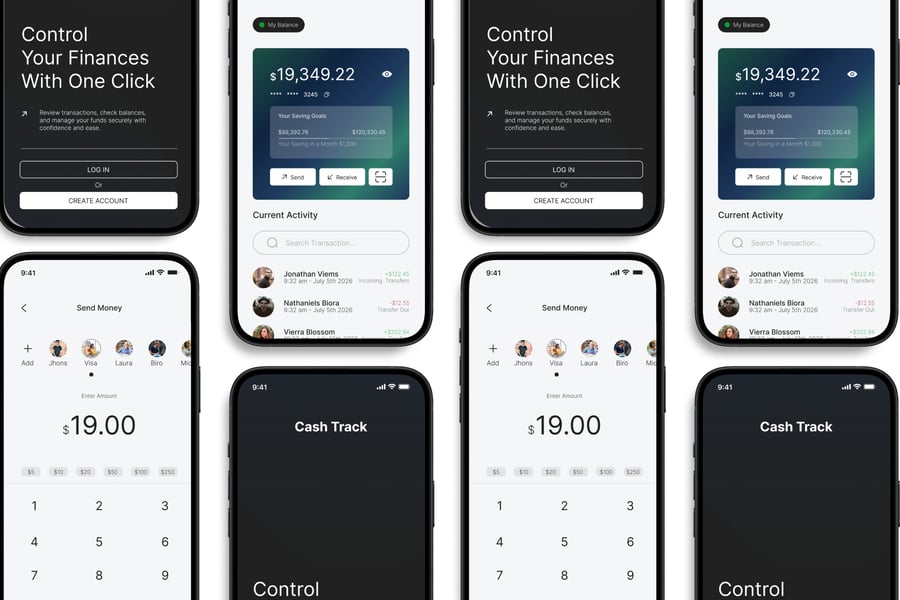 简洁大气的资金流水跟踪移动应用APP UI KIT素材包