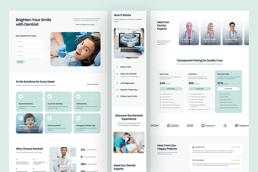 漂亮优雅的牙医牙科诊所网站UI界面素材包-6 漂亮优雅的牙医牙科诊所网站UI界面素材包