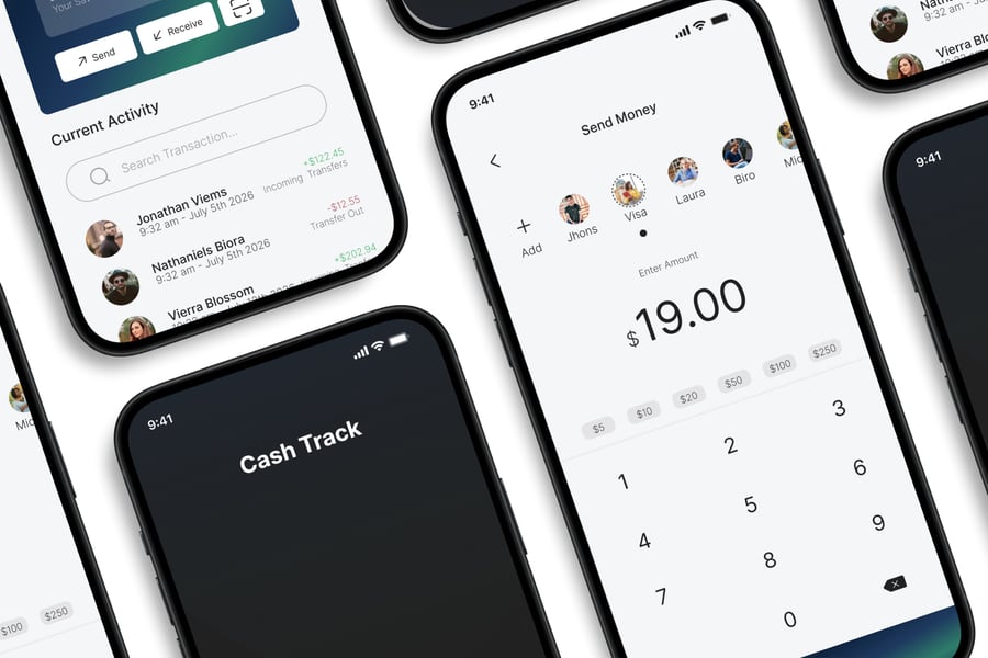 简洁大气的资金流水跟踪移动应用APP UI KIT素材包
