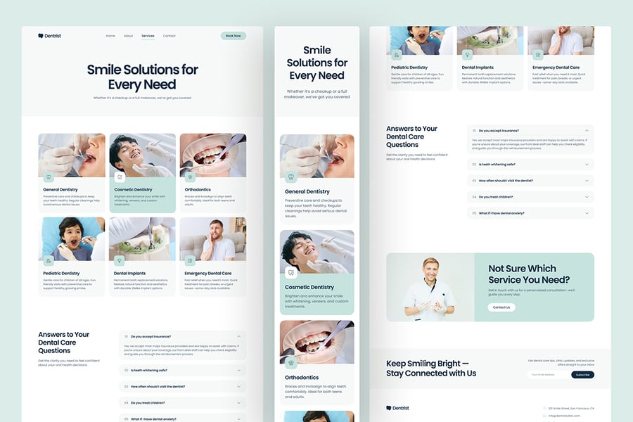 漂亮优雅的牙医牙科诊所网站UI界面素材包-4 漂亮优雅的牙医牙科诊所网站UI界面素材包