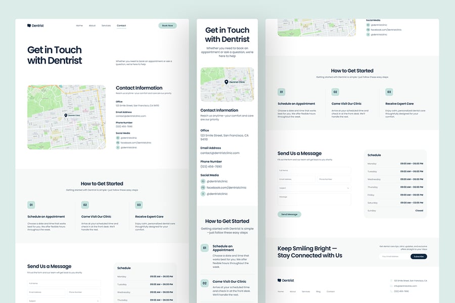 漂亮优雅的牙医牙科诊所网站UI界面素材包-2 漂亮优雅的牙医牙科诊所网站UI界面素材包
