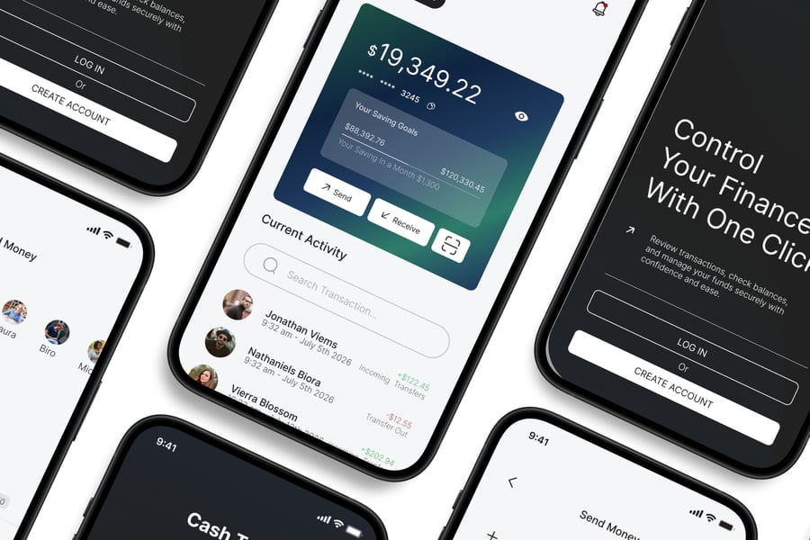 简洁大气的资金流水跟踪移动应用APP UI KIT素材包