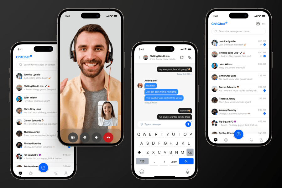ChitChat:一款漂亮简洁的蓝色聊天和消息应用APP UI素材包-2 ChitChat:一款漂亮简洁的蓝色聊天和消息应用APP UI素材包