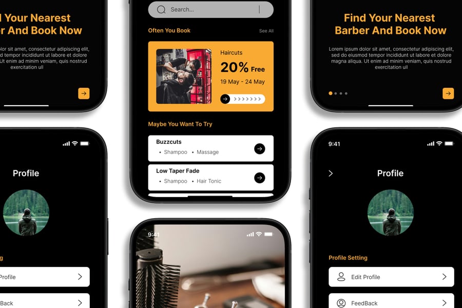 一套简洁黑色漂亮的移动应用APP UI 素材包-2 一套简洁黑色漂亮的移动应用APP UI 素材包
