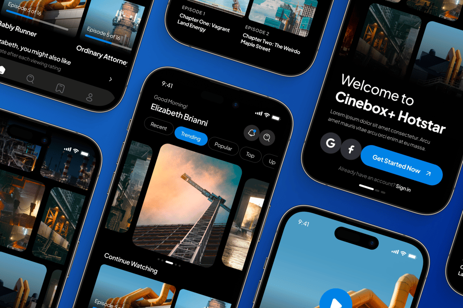电影和电视流媒体移动应用程序APP UI界面素材包-2 电影和电视流媒体移动应用程序APP UI界面素材包