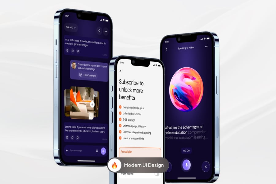人工智能聊天机器人移动APP UI界面素材包-3 人工智能聊天机器人移动APP UI界面素材包