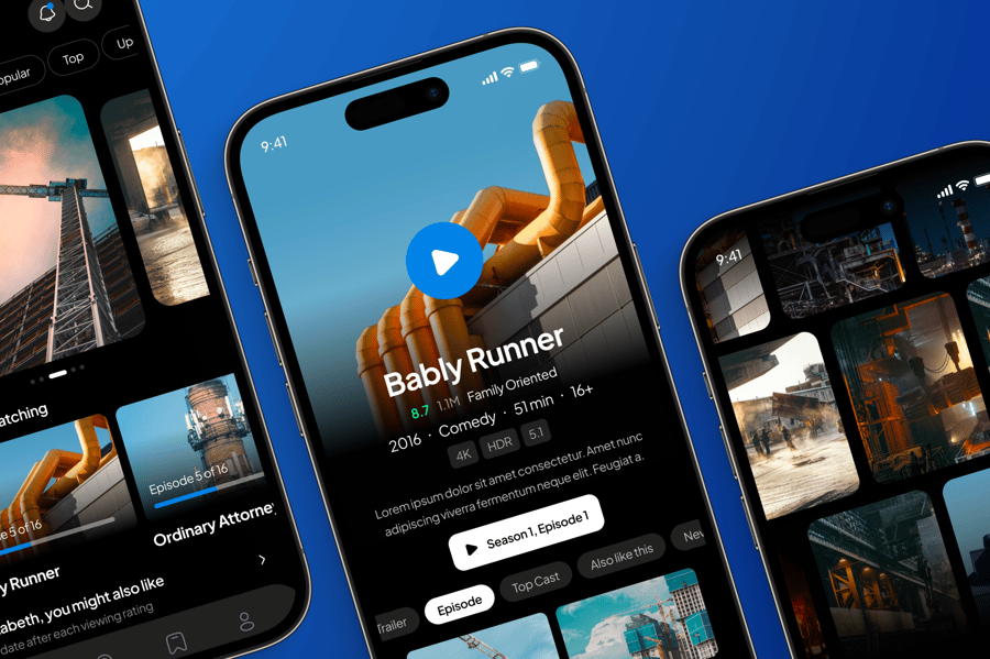 电影和电视流媒体移动应用程序APP UI界面素材包-4 电影和电视流媒体移动应用程序APP UI界面素材包
