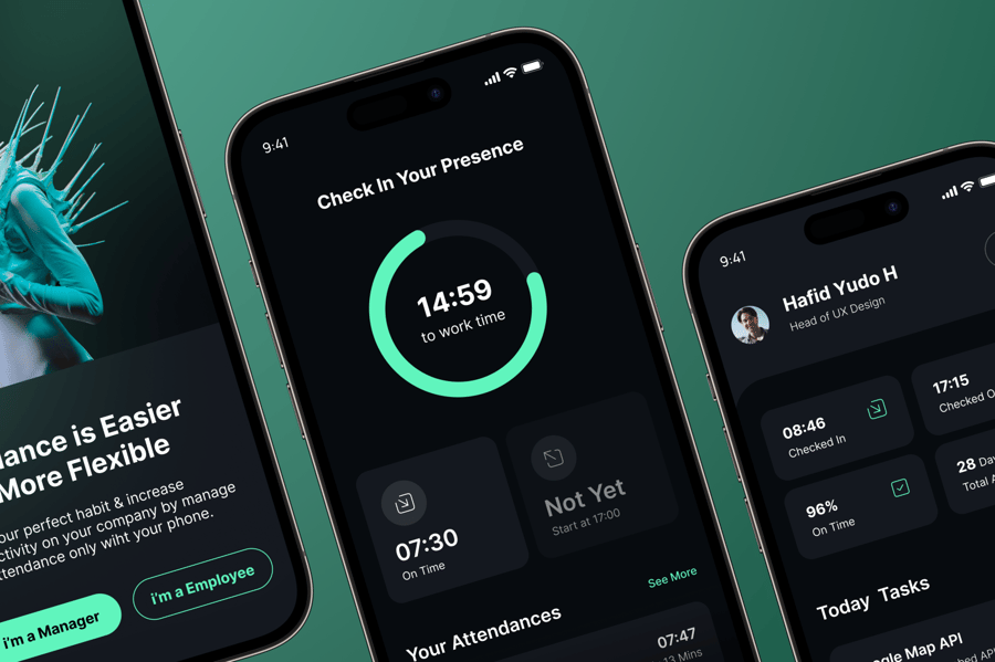 出勤监控主题移动应用APP UI Kit素材包-2 出勤监控主题移动应用APP UI Kit素材包