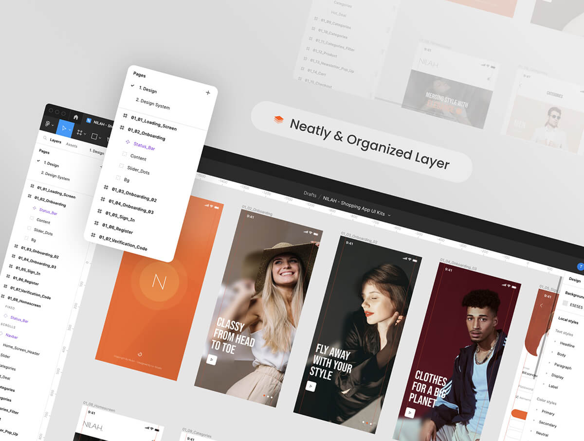 60多个极具视觉吸引力的的商品订单电商橙色UI界面素材包