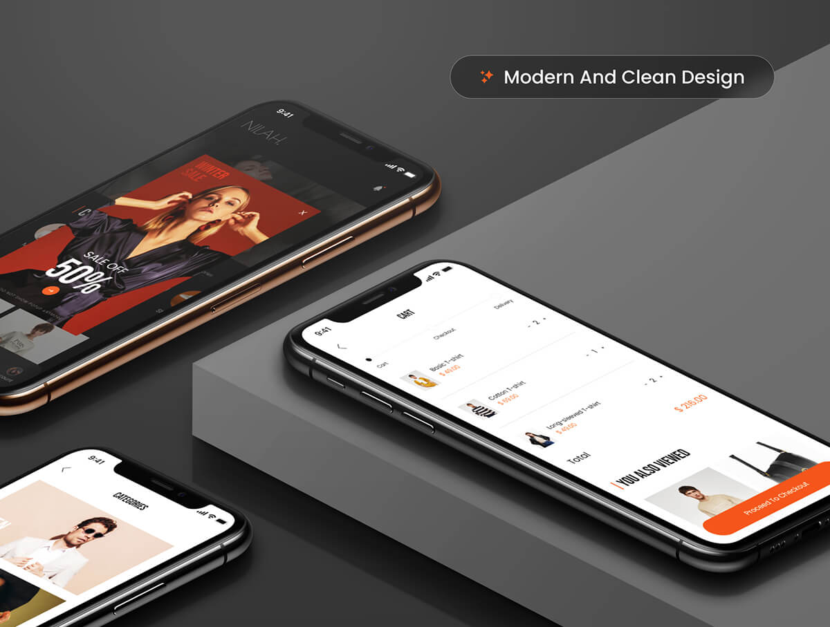 60多个极具视觉吸引力的的商品订单电商橙色UI界面素材包