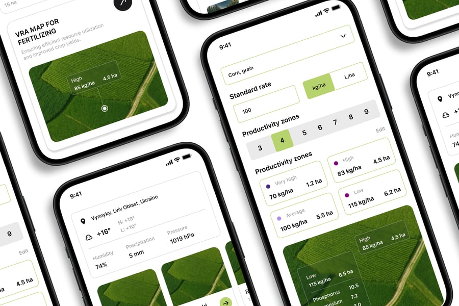 绿色农业主题移动APP UI界面素材包