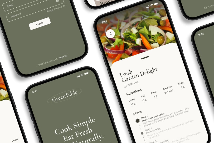 一套蔬菜水果移动应用APP UI界面素材包