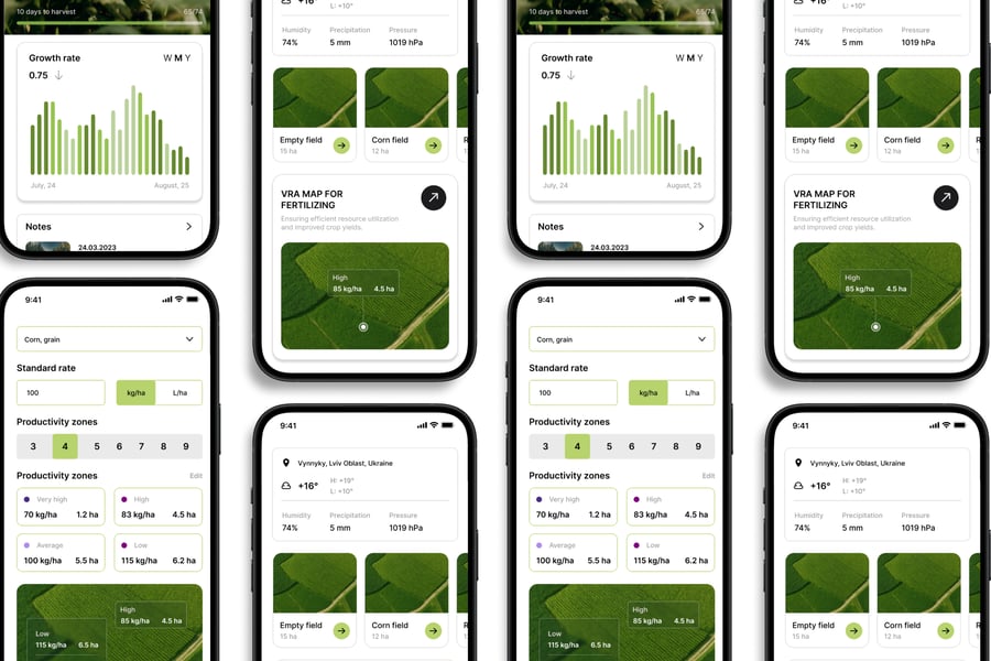 绿色农业主题移动APP UI界面素材包