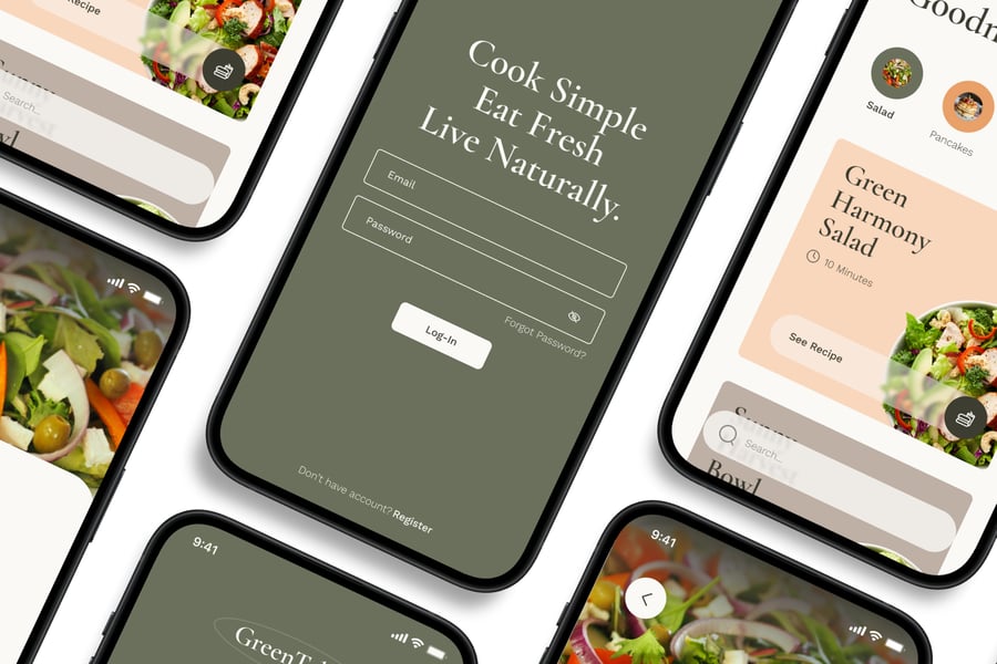 一套蔬菜水果移动应用APP UI界面素材包