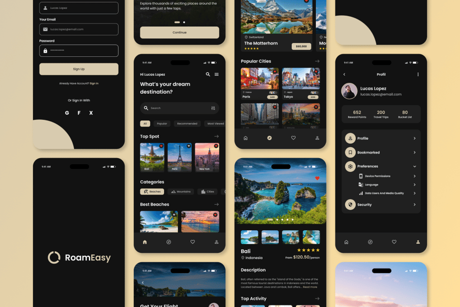旅行预订主题移动APP UI界面素材包-3 旅行预订主题移动APP UI界面素材包