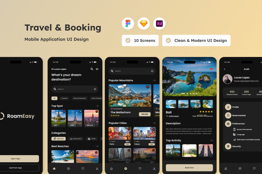 旅行预订主题移动APP UI界面素材包-1 旅行预订主题移动APP UI界面素材包