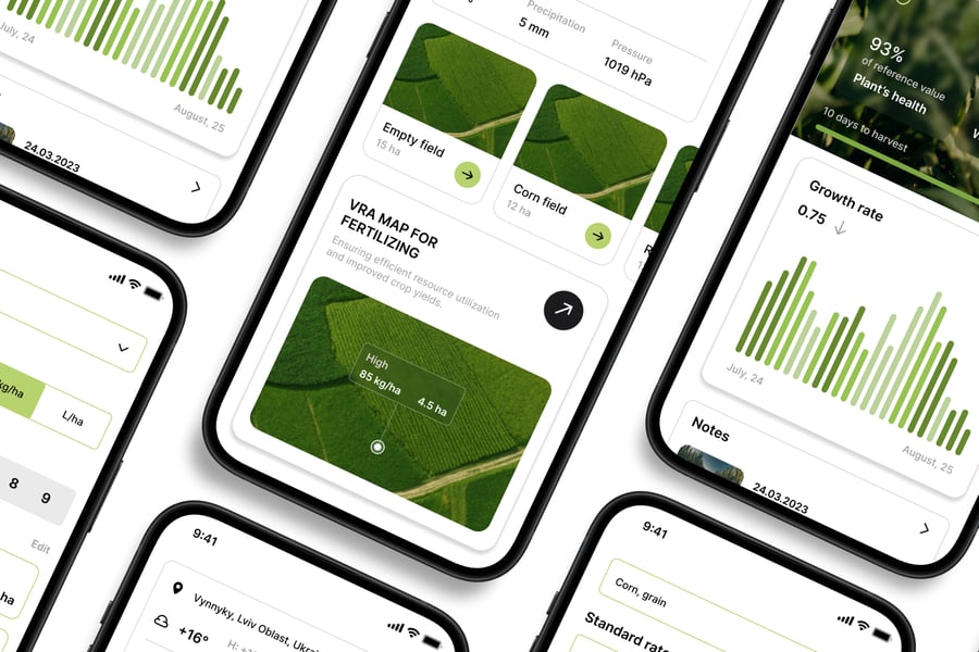 绿色农业主题移动APP UI界面素材包