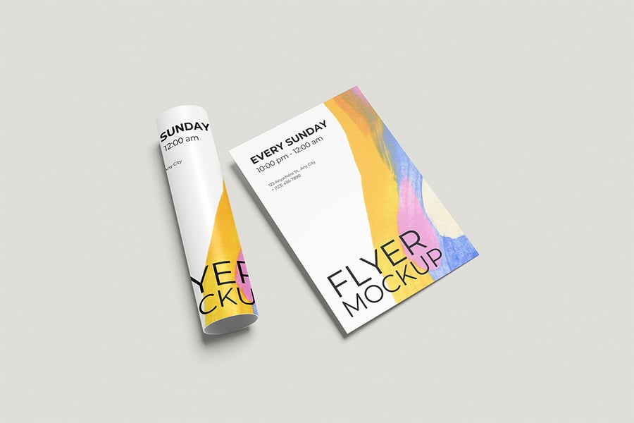 漂亮的高质量传单PSD样机素材包