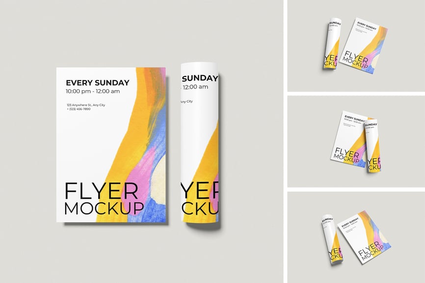 漂亮的高质量传单PSD样机素材包