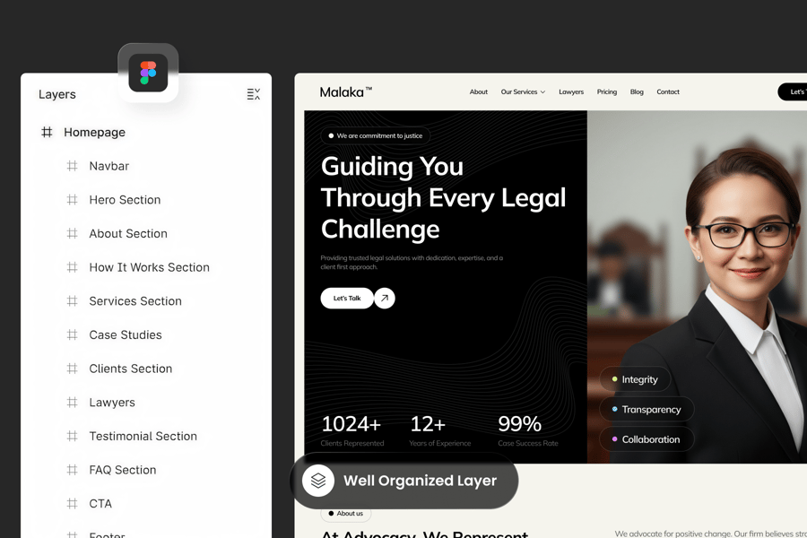 高级黑律师事务主题页UI设计