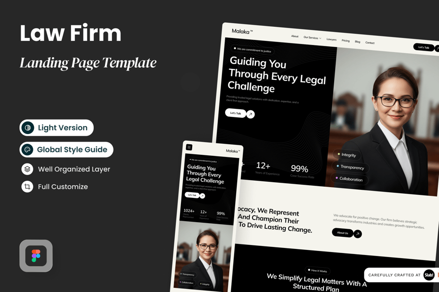 高级黑律师事务主题页UI设计