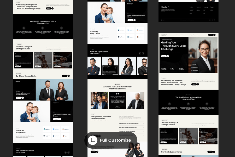 高级黑律师事务主题页UI设计