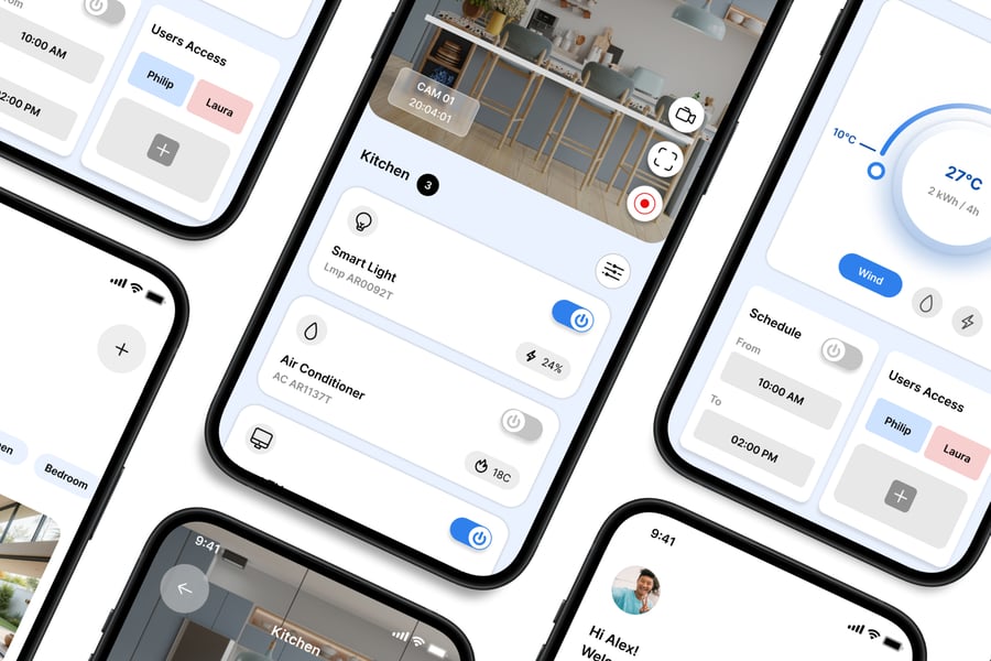一套蓝色智能家居主题移动APP UI界面素材包-4 一套蓝色智能家居主题移动APP UI界面素材包