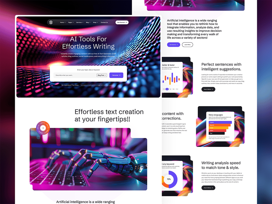33个设计梦幻的AI机构与技术Figma网站模板
