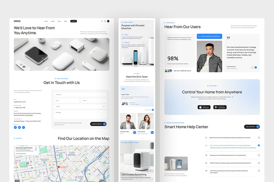 漂亮的科技蓝智能家居网站APP UI界面素材包-6 漂亮的科技蓝智能家居网站UI界面素材包