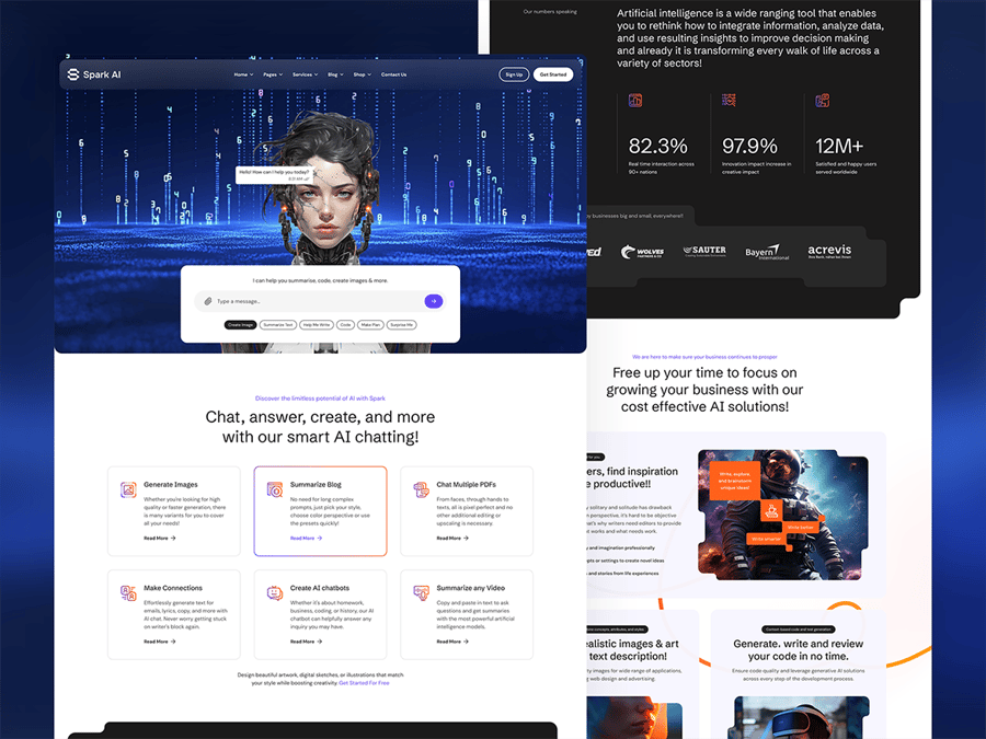 33个设计梦幻的AI机构与技术Figma网站模板