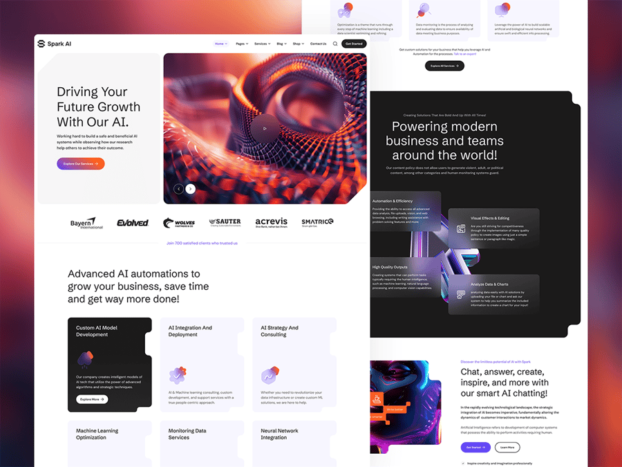 33个设计梦幻的AI机构与技术Figma网站模板