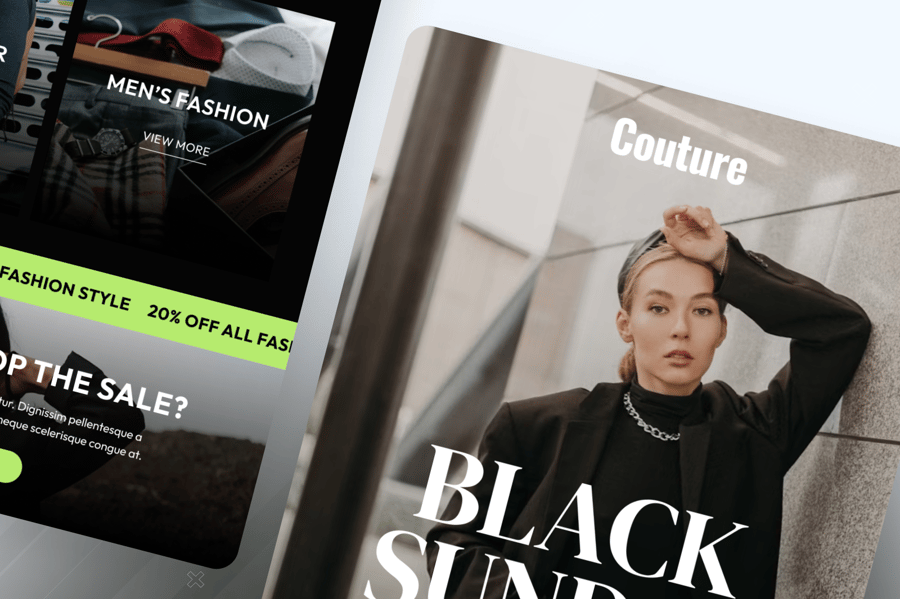 漂亮高级的时尚电子邮件简讯UI界面素材包