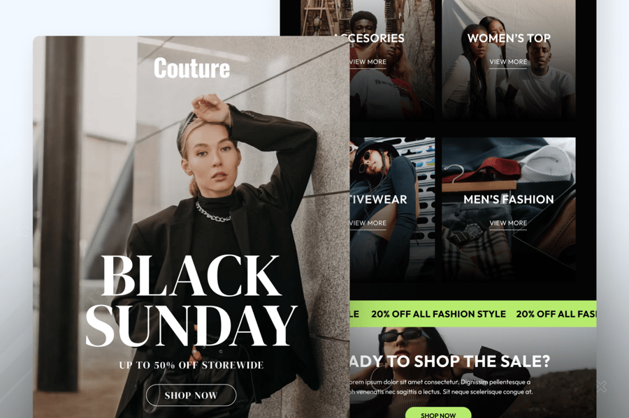 漂亮高级的时尚电子邮件简讯UI界面素材包