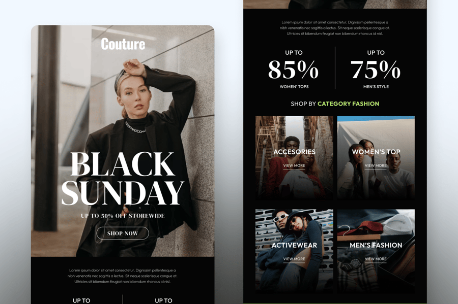 漂亮高级的时尚电子邮件简讯UI界面素材包