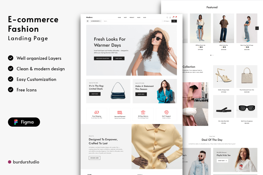 漂亮时尚的电商落地页Web UI界面素材包-1 漂亮时尚的电商落地页Web UI界面素材包