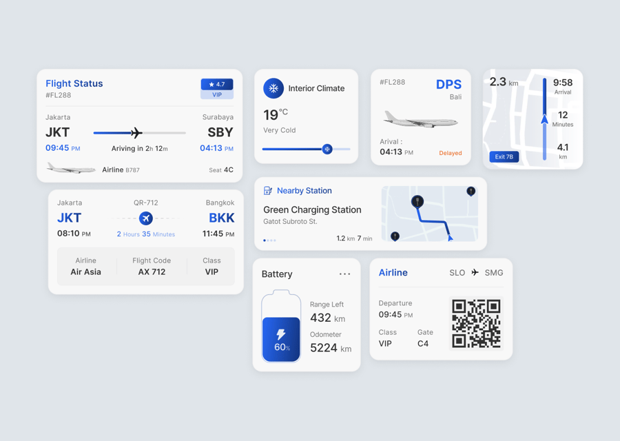 漂亮的蓝色旅游网站组件 UI 界面素材包