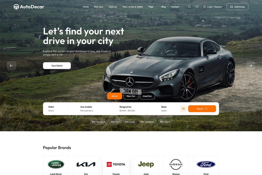 漂亮的汽车主题汽车经销商、租赁和汽车展示列表网页素材包-10 漂亮的汽车主题汽车经销商、租赁和汽车展示列表网页素材包