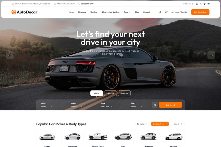 漂亮的汽车主题汽车经销商、租赁和汽车展示列表网页素材包-1 漂亮的汽车主题汽车经销商、租赁和汽车展示列表网页素材包