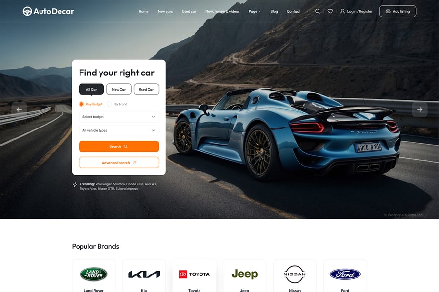 漂亮的汽车主题汽车经销商、租赁和汽车展示列表网页素材包-6 漂亮的汽车主题汽车经销商、租赁和汽车展示列表网页素材包