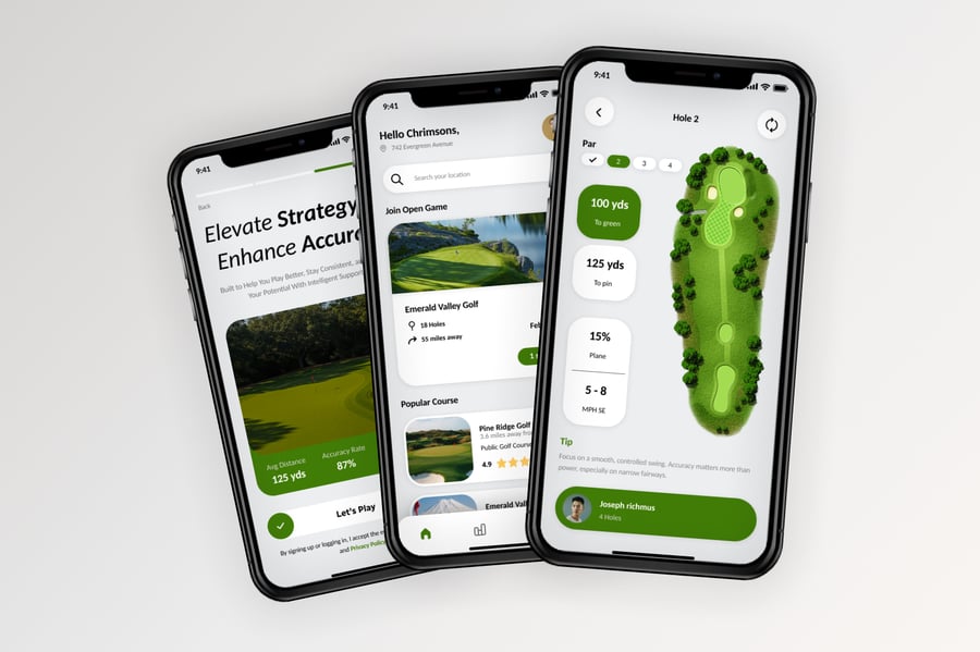 绿色高尔夫球运动主题APP UI界面素材包(Figma)-5 绿色高尔夫球运动主题APP UI界面素材包(Figma)