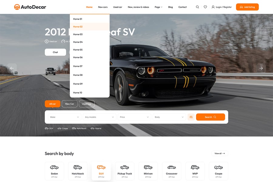 漂亮的汽车主题汽车经销商、租赁和汽车展示列表网页素材包-8 漂亮的汽车主题汽车经销商、租赁和汽车展示列表网页素材包